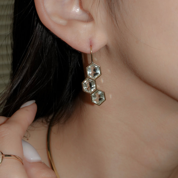 Bee Yourself Pierced Earring_Green Amethyst