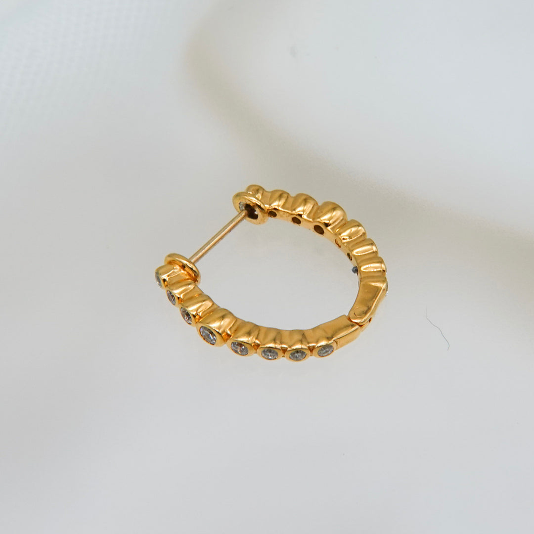 グラデーションジルコニアフープピアス(K18GP)