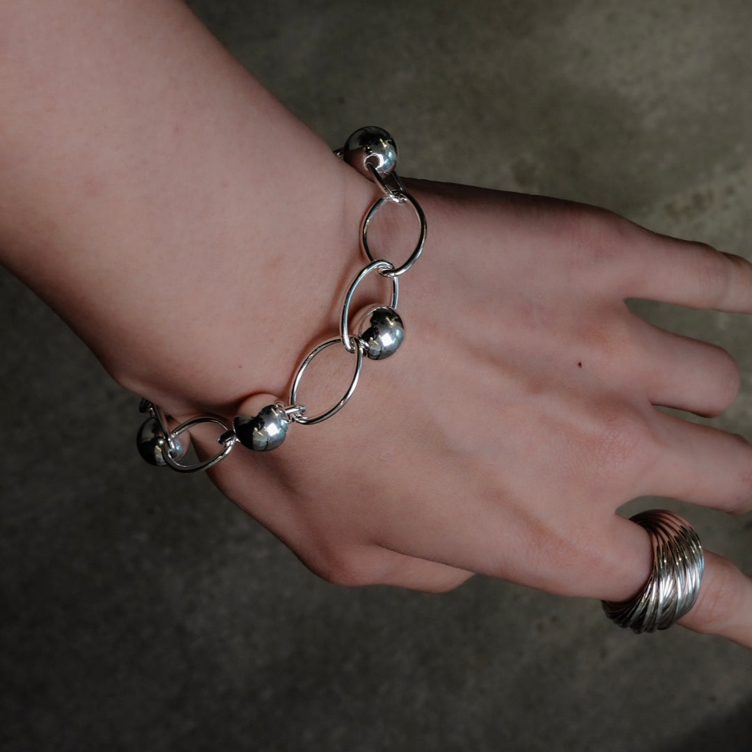 oval chain with ball mix design bracelet [luslep8]