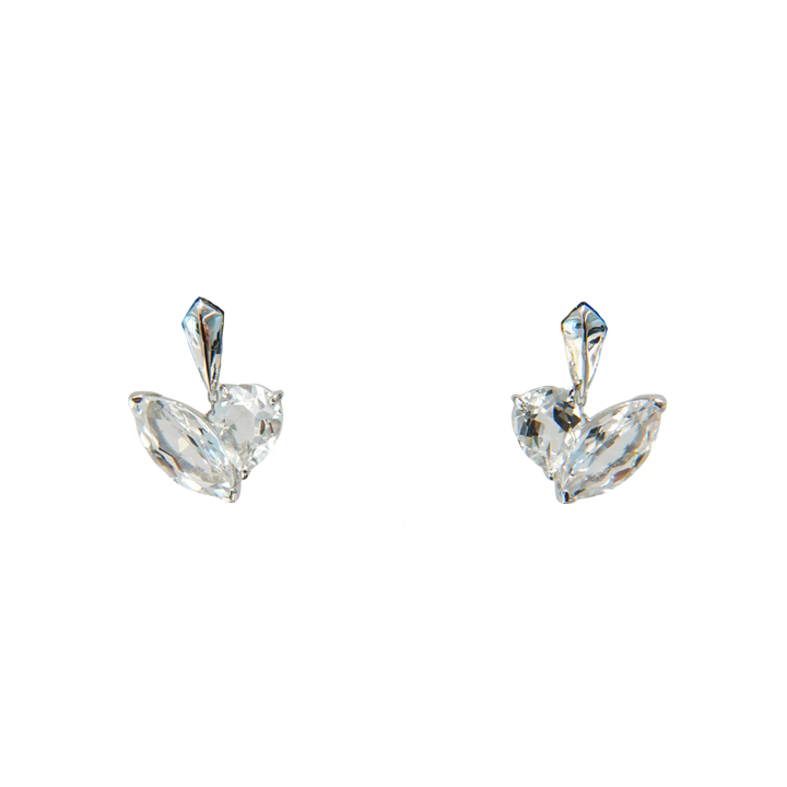 CUDDLE EARRINGS SET_10KWG x White topaz