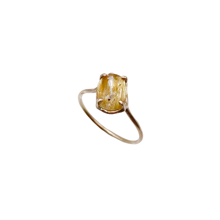 rutile quartz oval ring (#13)