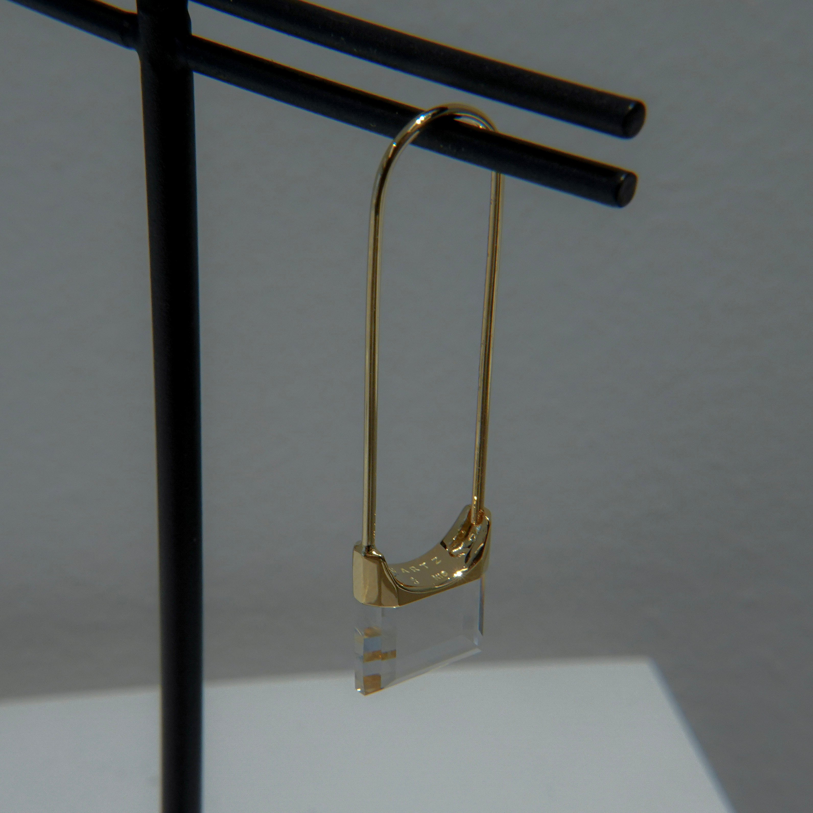 Drop Quartz Pierced Earring Square – unigem