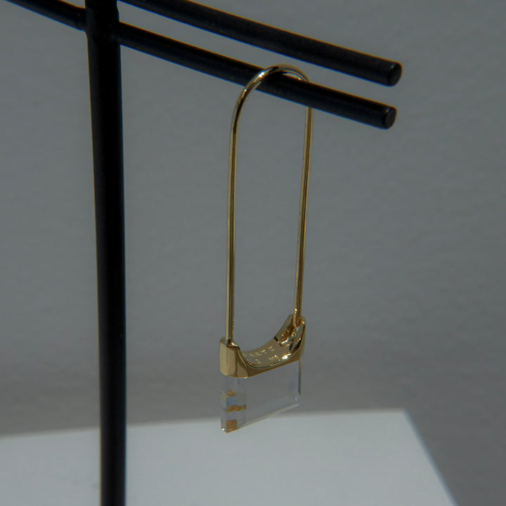 Drop Quartz Pierced Earring Square