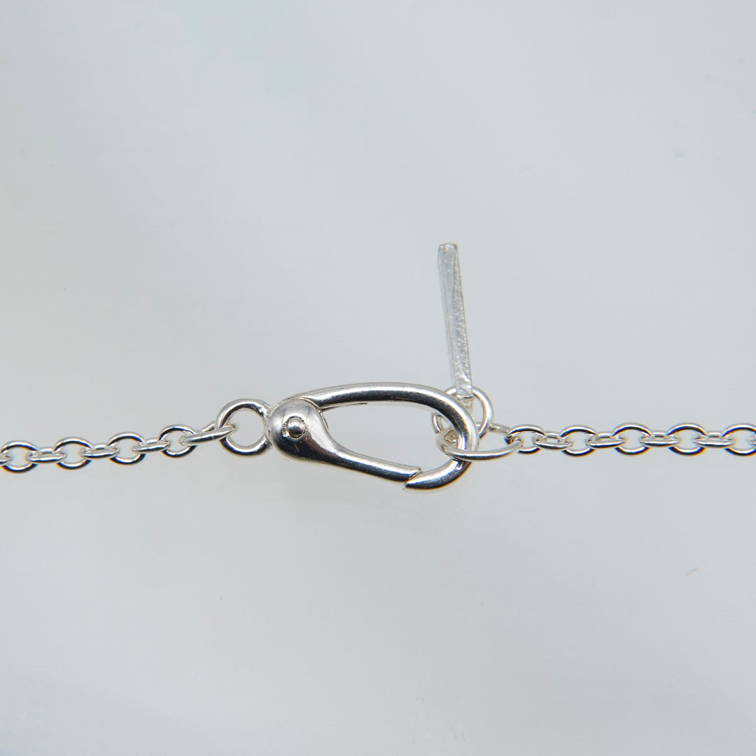 PLATE PENDANT NECKLACE SILVER MOISSANITE