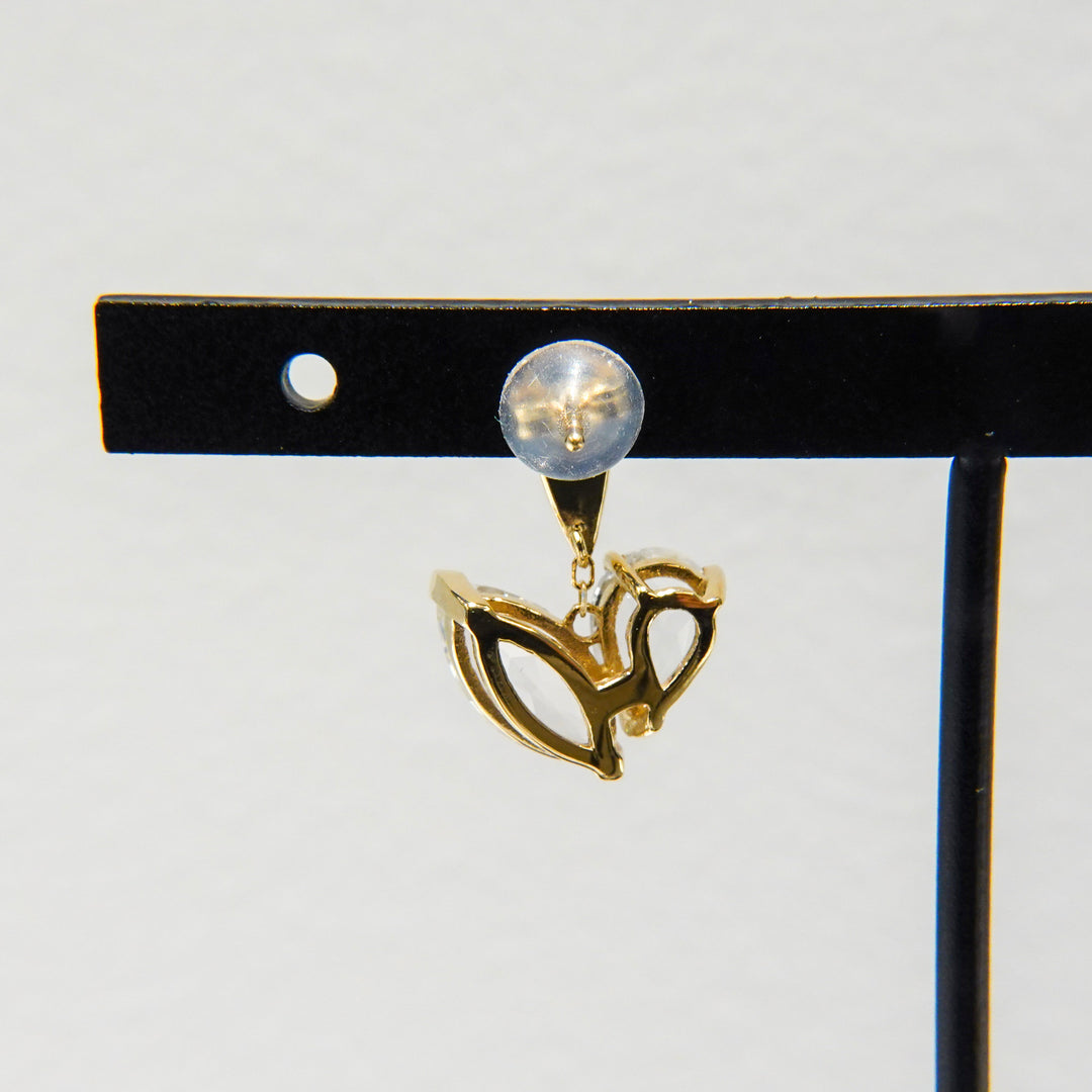 MINI CUDDLE EARRINGS SET_10KYG x White topaz