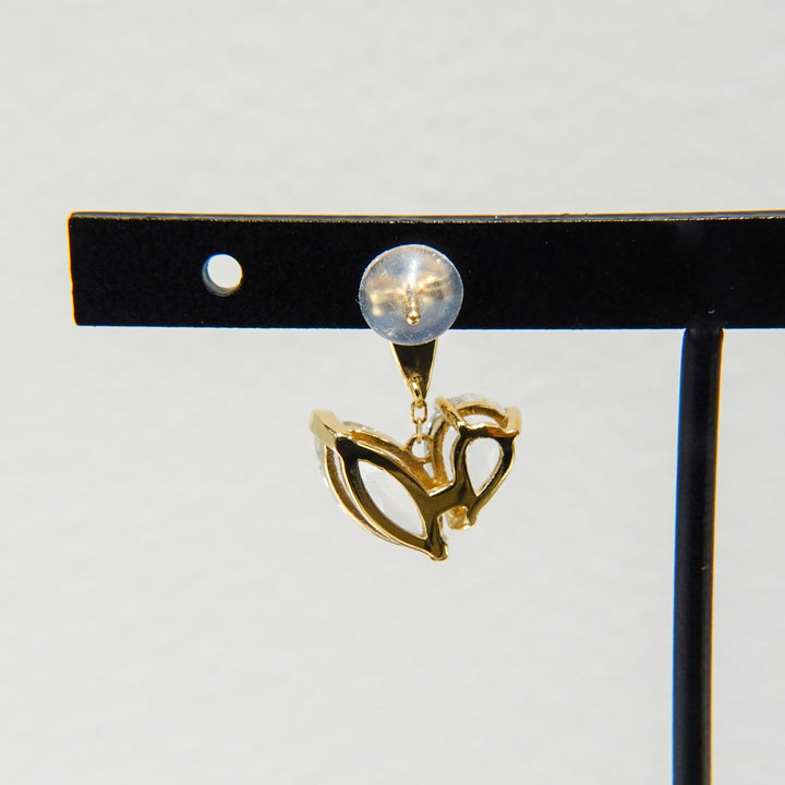 MINI CUDDLE EARRINGS SET_10KYG x White topaz