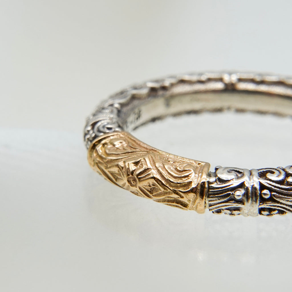 Eden’s Garden Band Ring in 18K Gold and Sterling Silver_20412