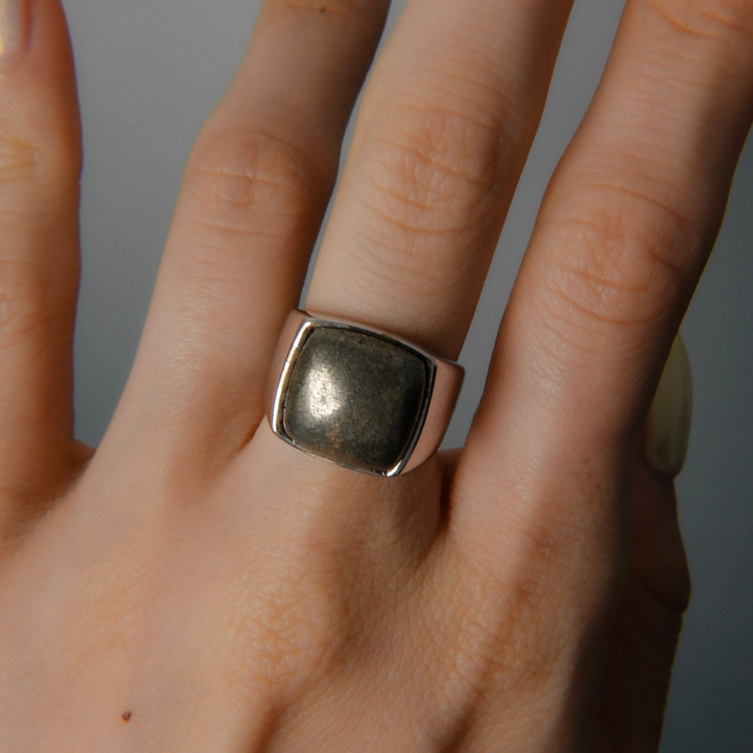Chalco Pyrite Signet Ring