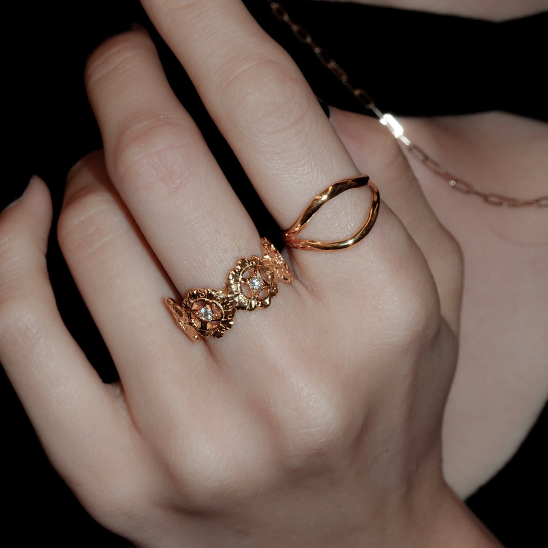 フィレンツェ彫りフラワーリング(K23GP)