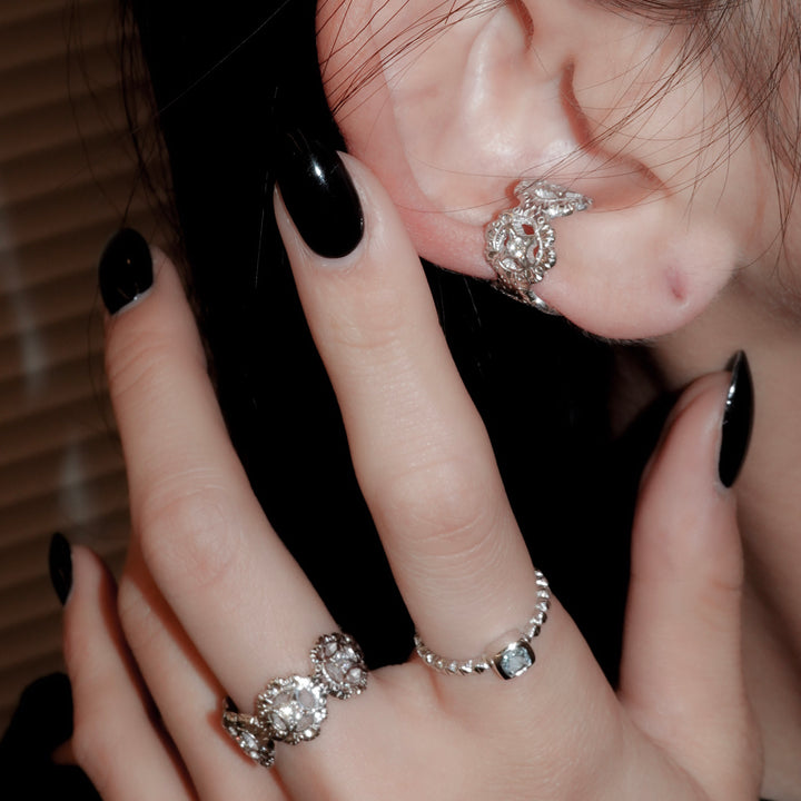 フィレンツェ彫りフラワーイヤカフ(RGP)