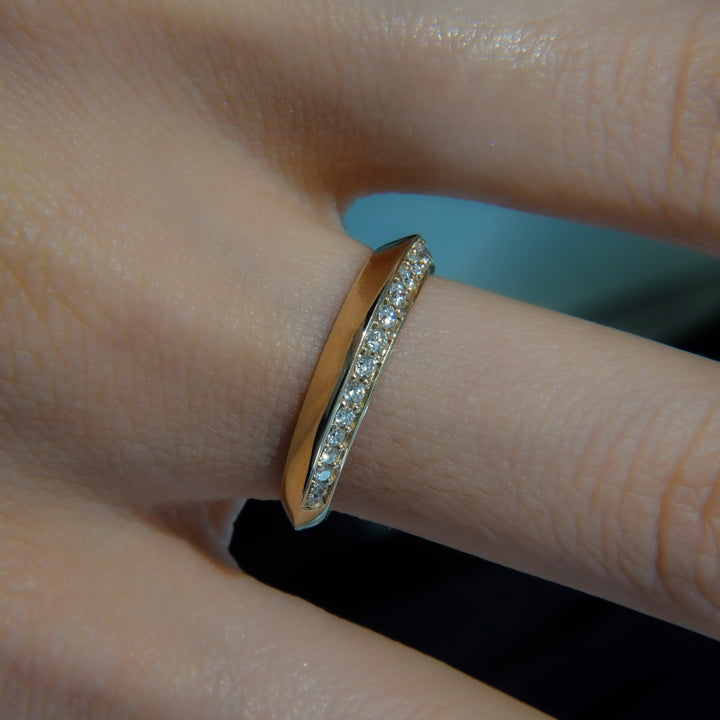 Prism Single Ray Ring -【Natural Diamond】