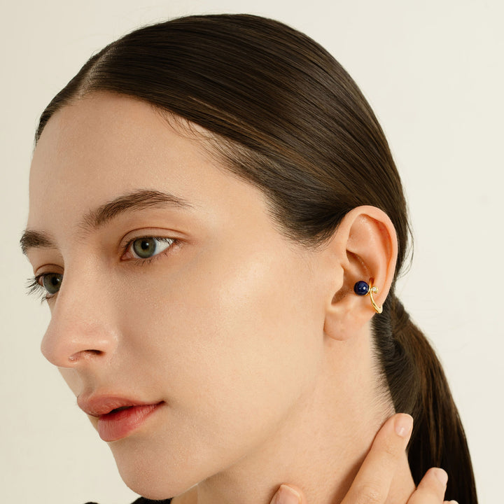 Gold Lapislazuli earcuff GMG3LDイヤーカフ.ラピスラズリ.ダイヤモンド