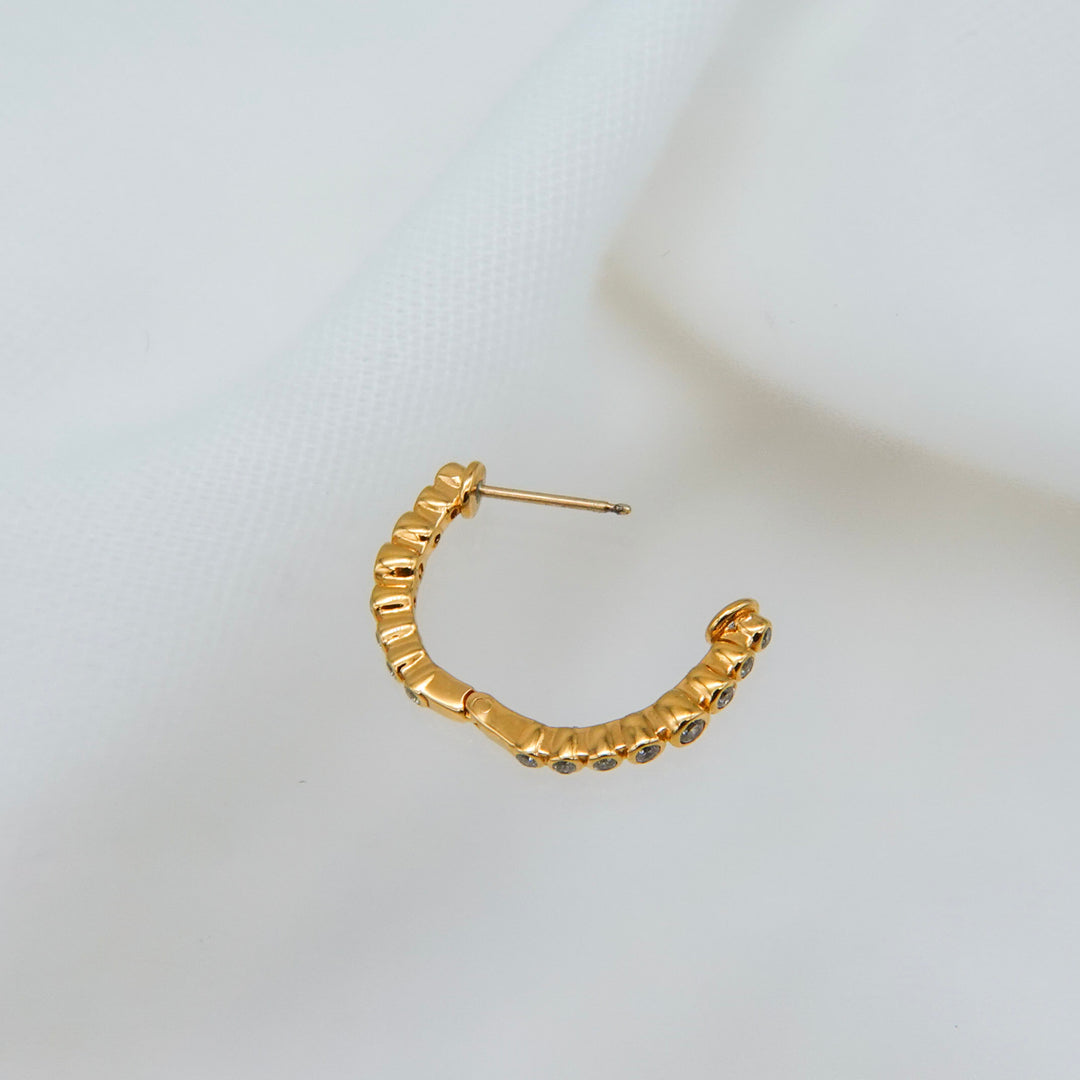 グラデーションジルコニアフープピアス(K18GP)