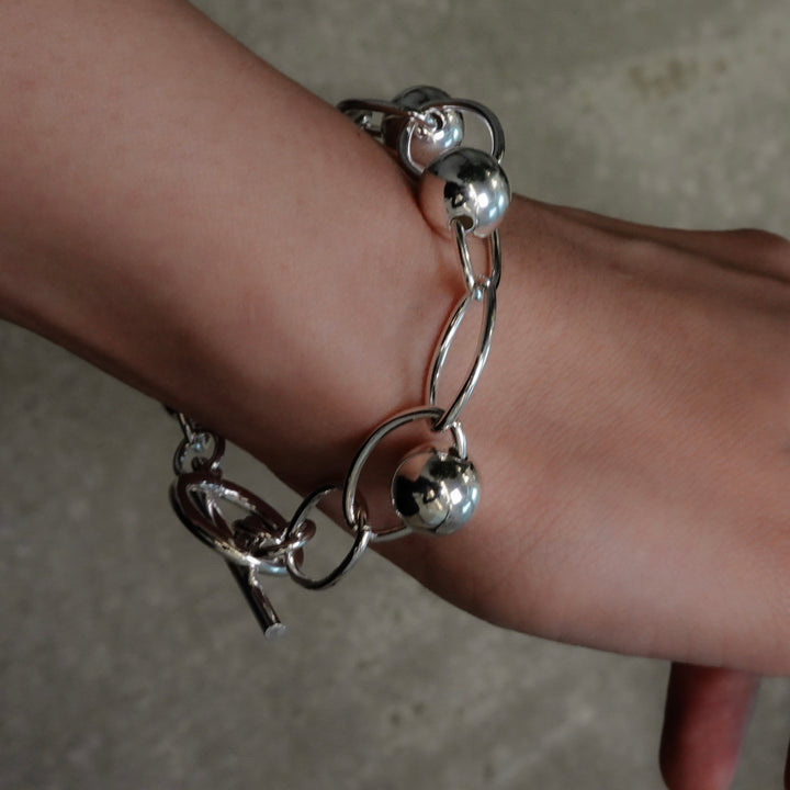 oval chain with ball mix design bracelet [luslep8]