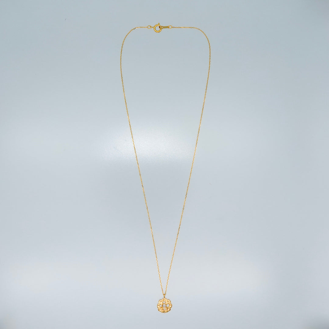 Birthstone 一粒ダイヤフィレンツェ彫りネックレス