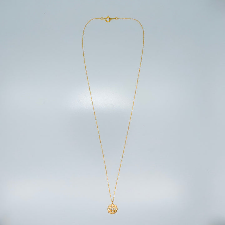 Birthstone 一粒ダイヤフィレンツェ彫りネックレス