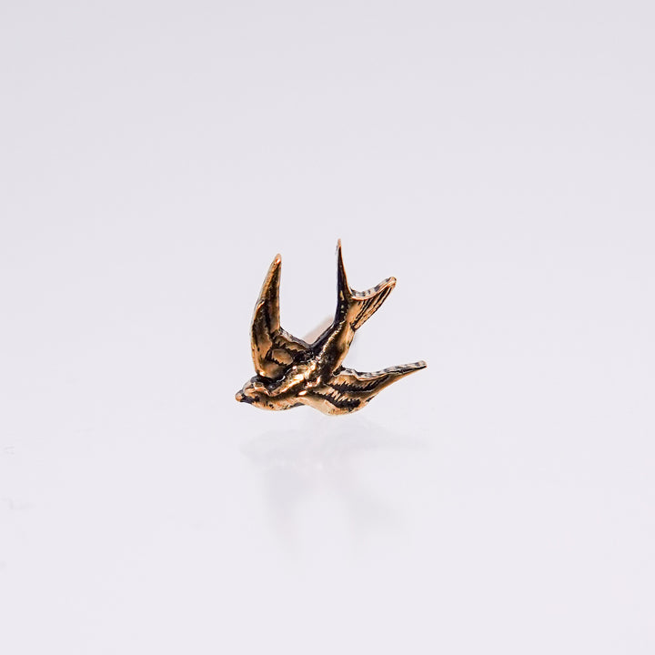 Swallow 14K Gold Stud