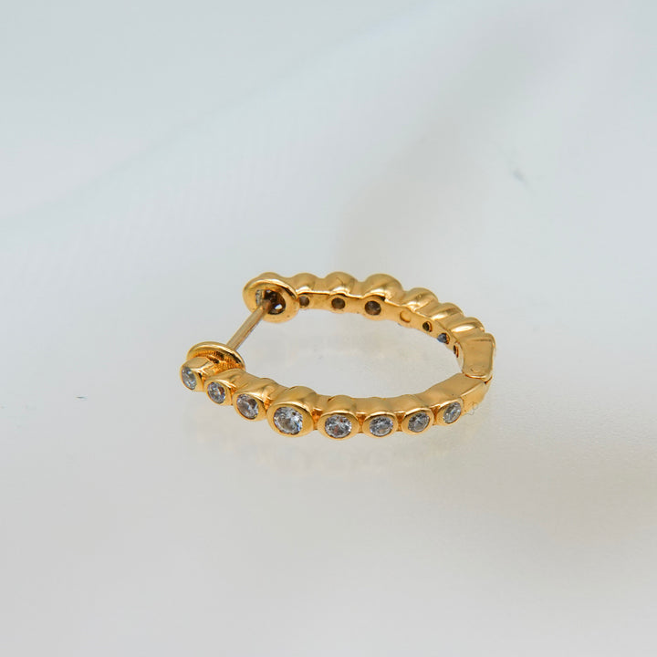 グラデーションジルコニアフープピアス(K18GP)