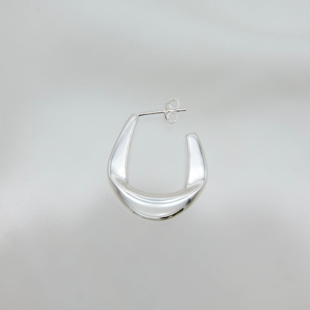 folded puffy band hoop earring(pierce) [FLPP]