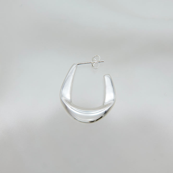 folded puffy band hoop earring(pierce) [FLPP]