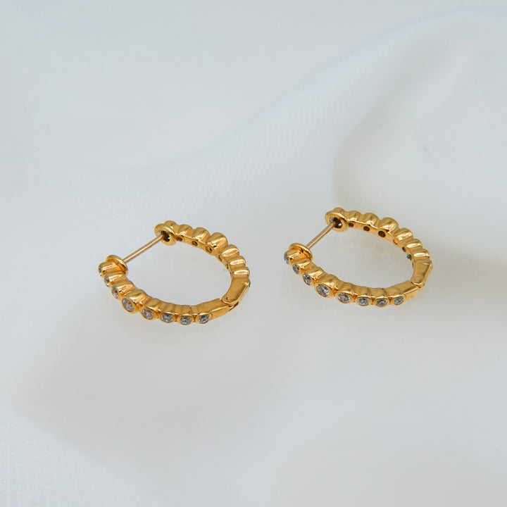 グラデーションジルコニアフープピアス(K18GP)