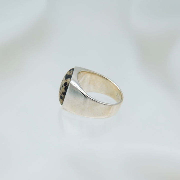 Dalmatian jasper Signet Ring