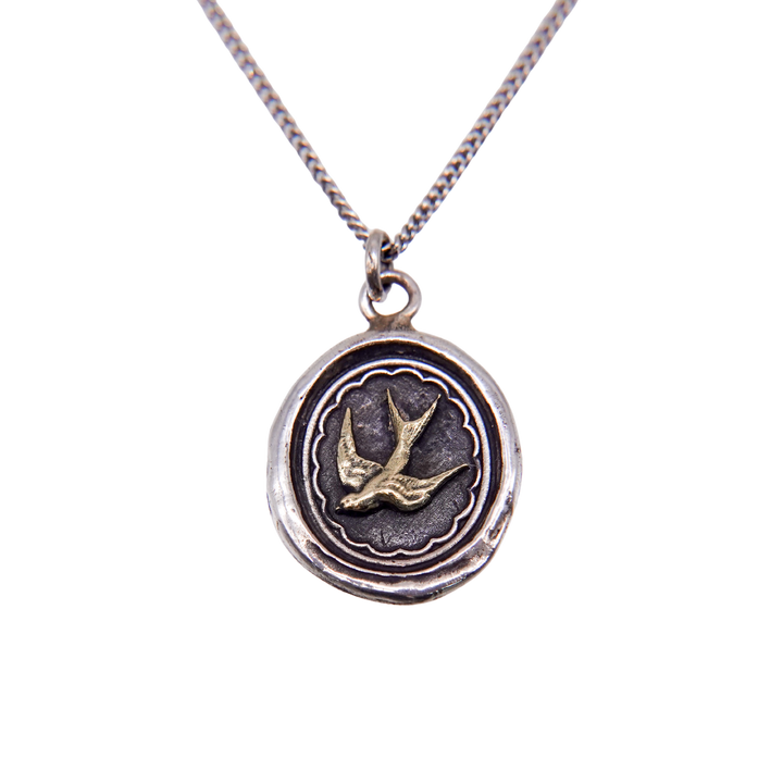 Free Spirited 14K Gold On Silver Talisman