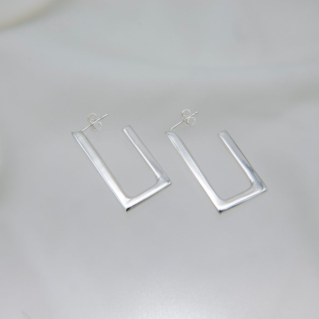 rectangular frame earrings (pierce)[FLDEP3]