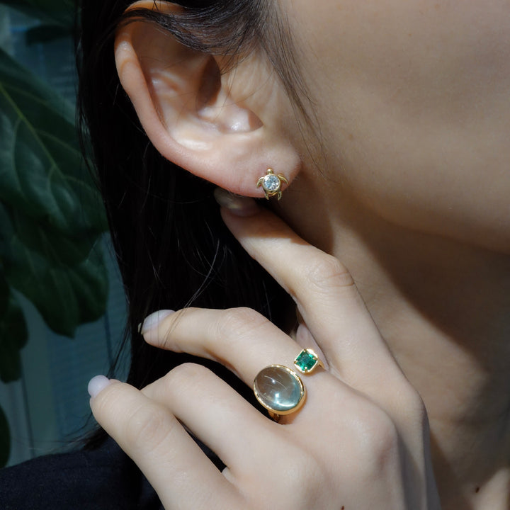BLANCE 18K Aquamarine Emerald Ring