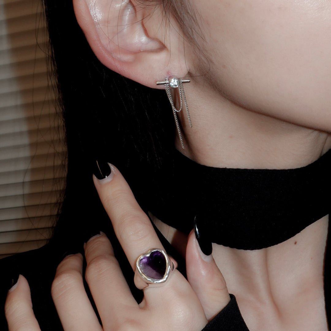 Axis earring with chain