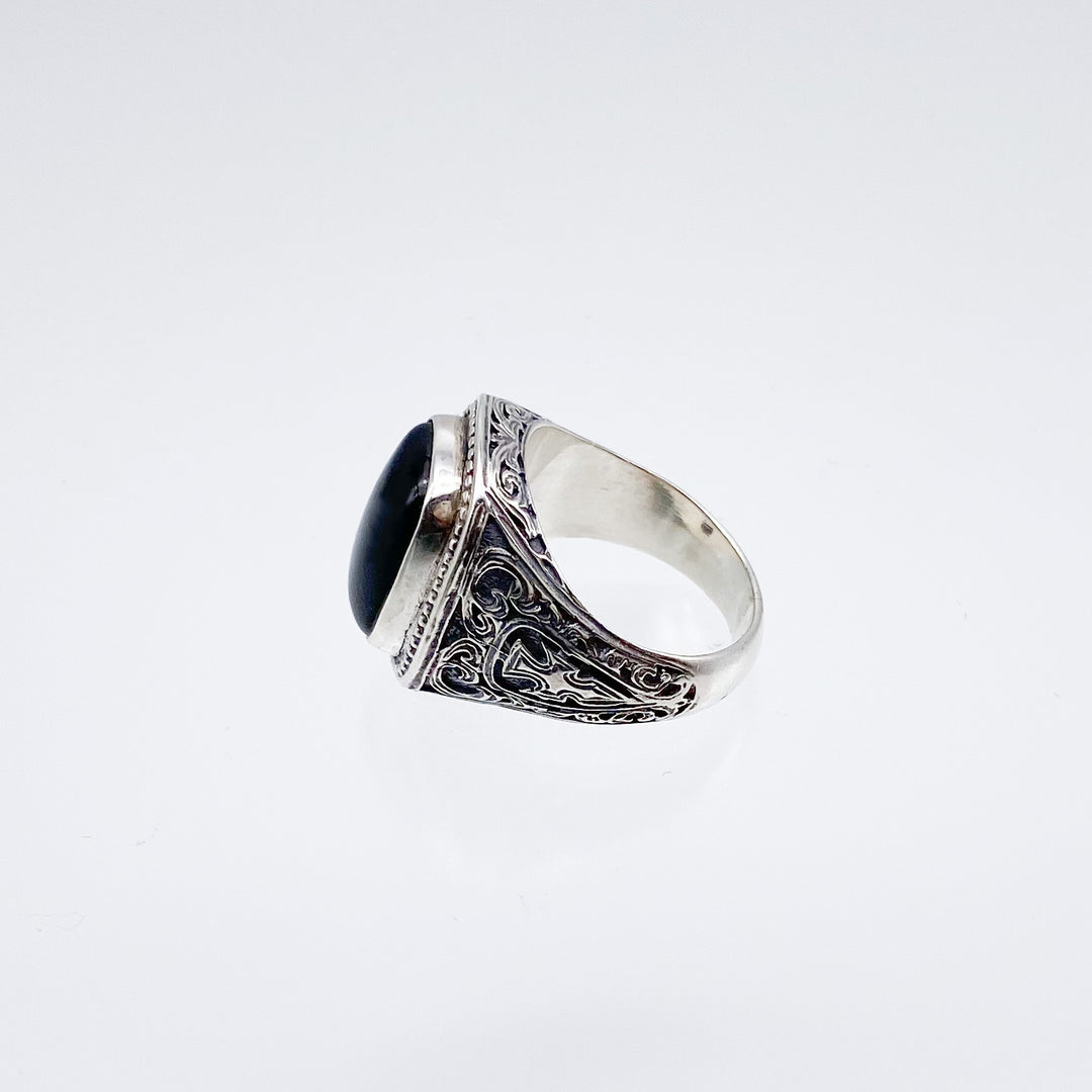 Classic ring in Sterling Silver with natural stone_2204