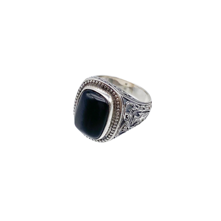 Classic ring in Sterling Silver with natural stone_2204