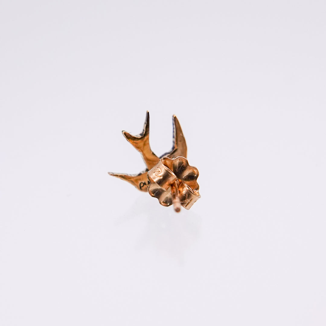 Swallow 14K Gold Stud