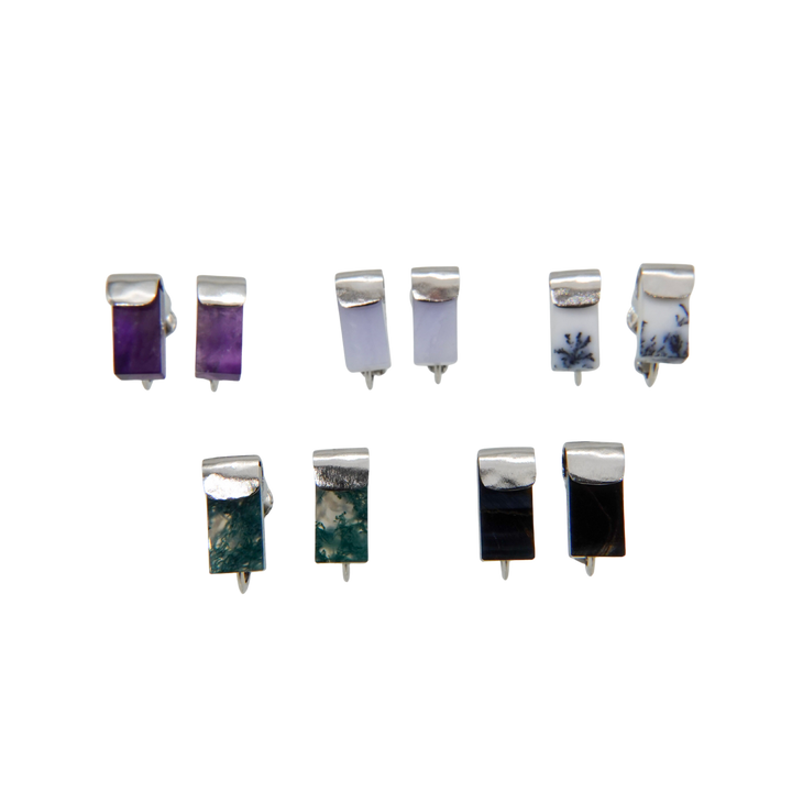 HASAMU earring gemstone square