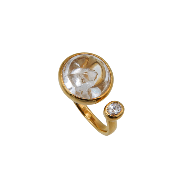 BLANCE 18K Quartz in quartz Diamond Ring