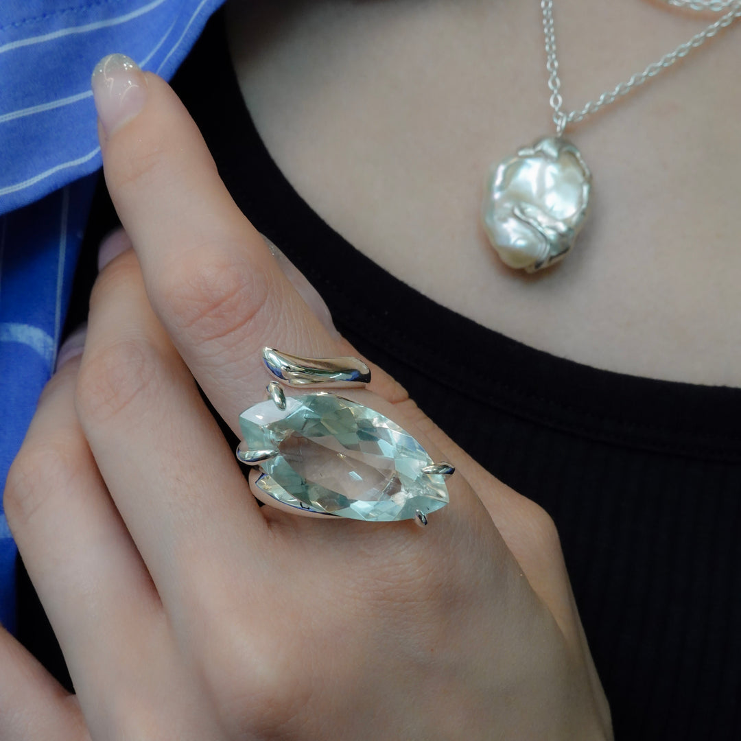 FIRE Flame / Jewel Ring (Green Amethyst)