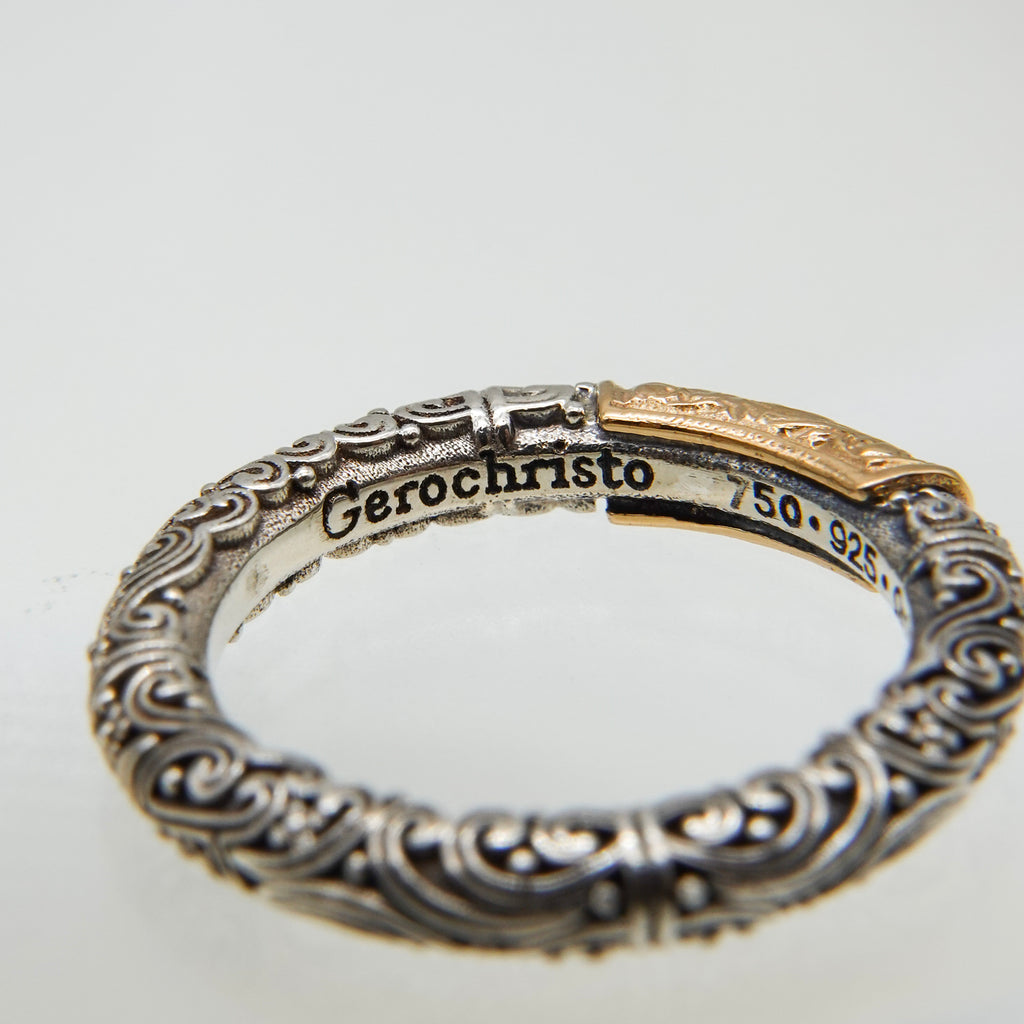 Eden’s Garden Band Ring in 18K Gold and Sterling Silver_20412