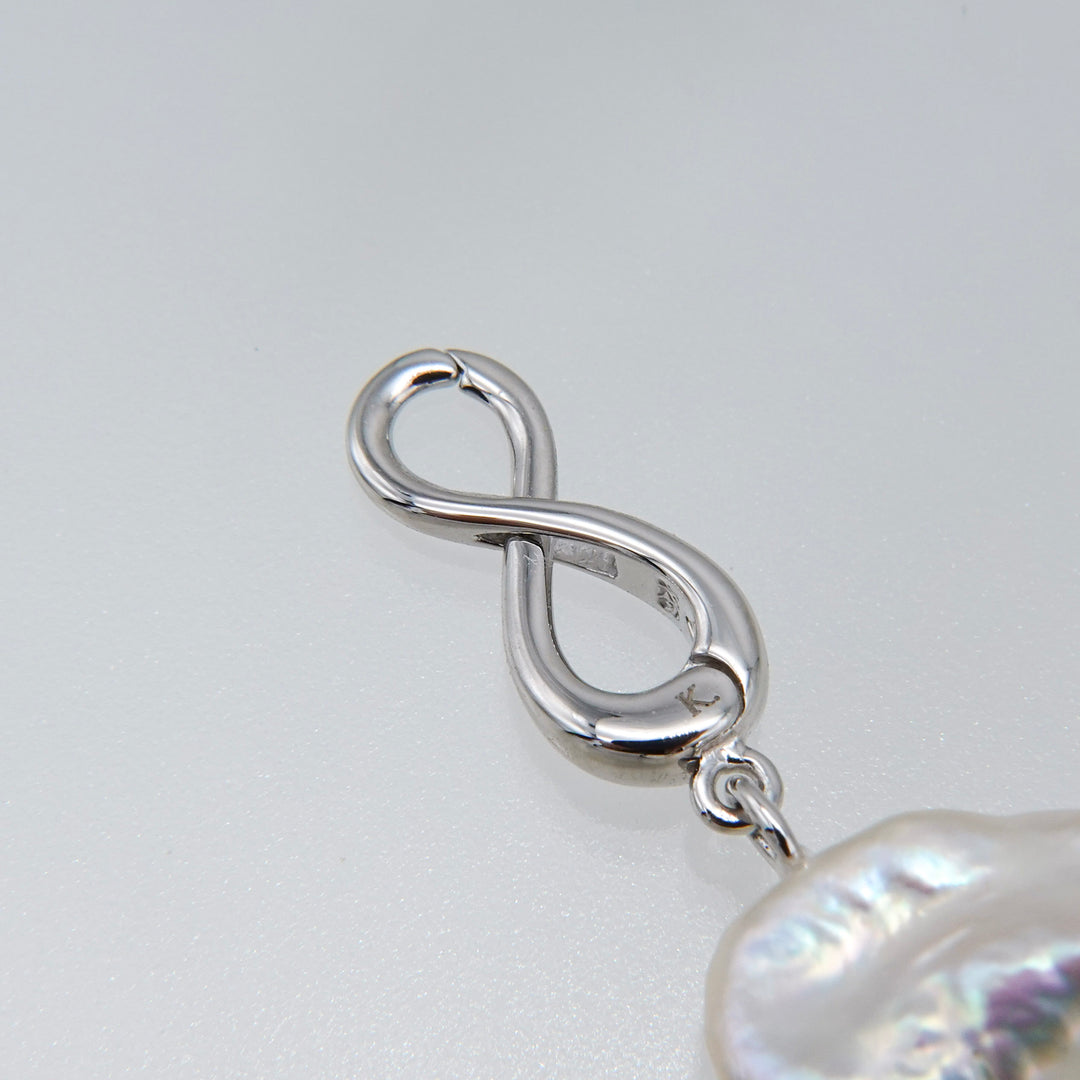 3WAY FALLING PATELS PEARL LARIAT NECKLACE (SV)
