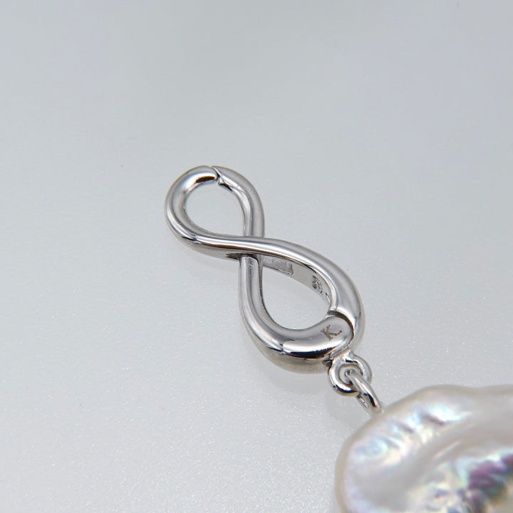 3WAY FALLING PATELS PEARL LARIAT NECKLACE (SV)