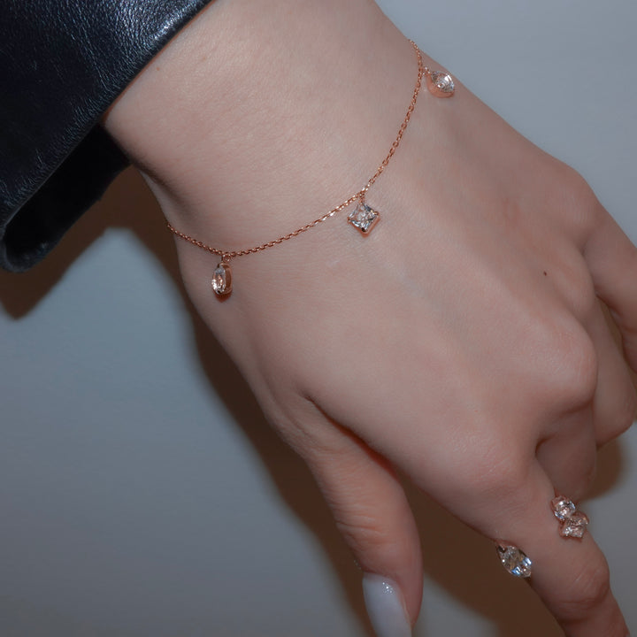 STARRY BRACELET - S- _10KRG x White topaz