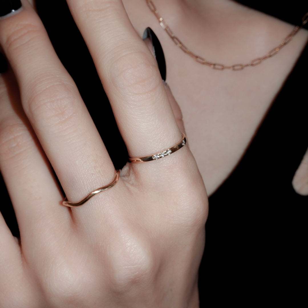 K10ダイヤ4石リング