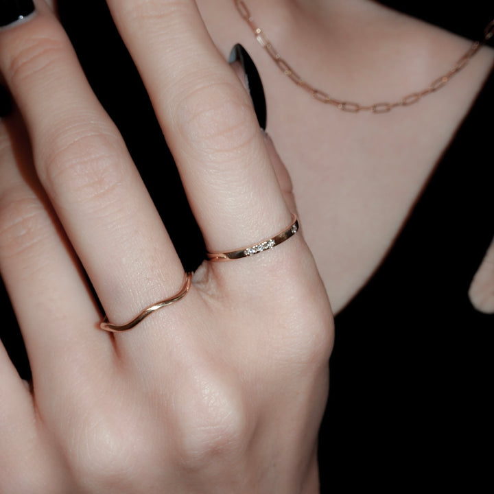 K10ダイヤ4石リング