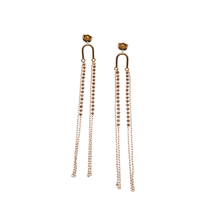 18K Gold Arch Short Shimmer Earrings