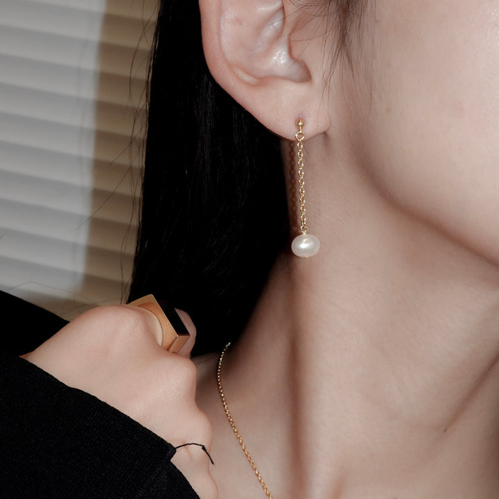 "Pearl" dangle pierce (GOLD)