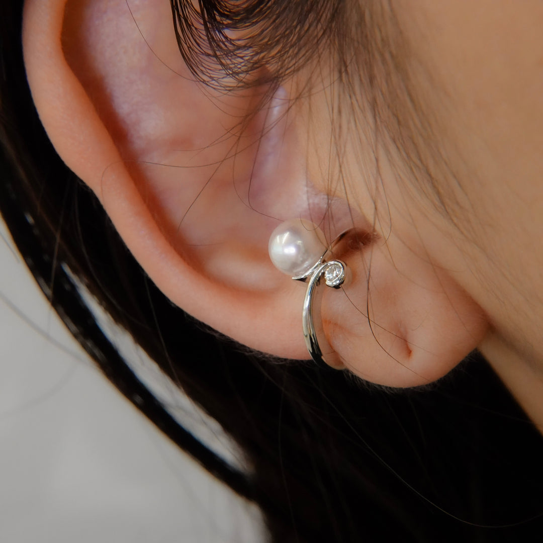 Silver Pearl DiamondEarCuff パール.ダイヤモンド.イヤーカフSMG3PD