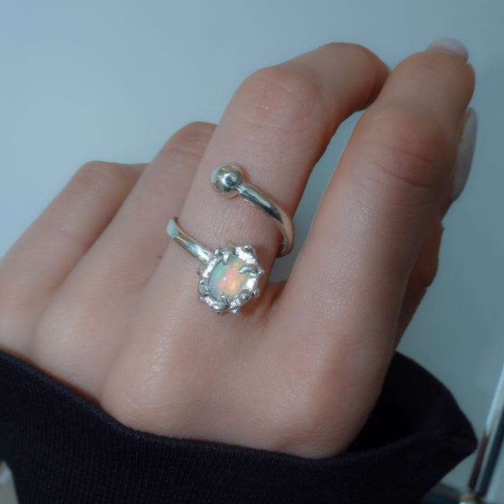 opal spiral ring