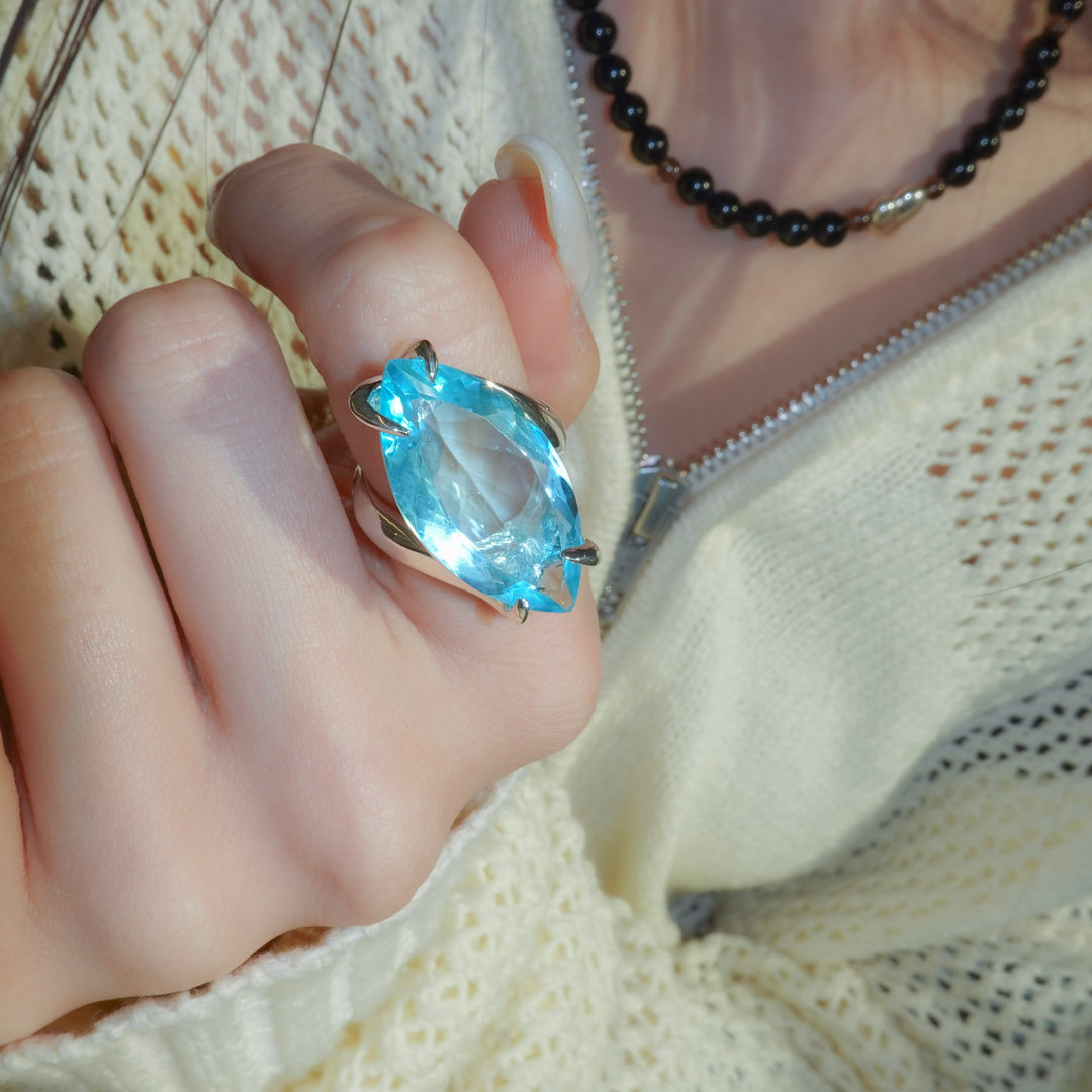 FIRE Flame / Jewel Ring (Blue Quartz)