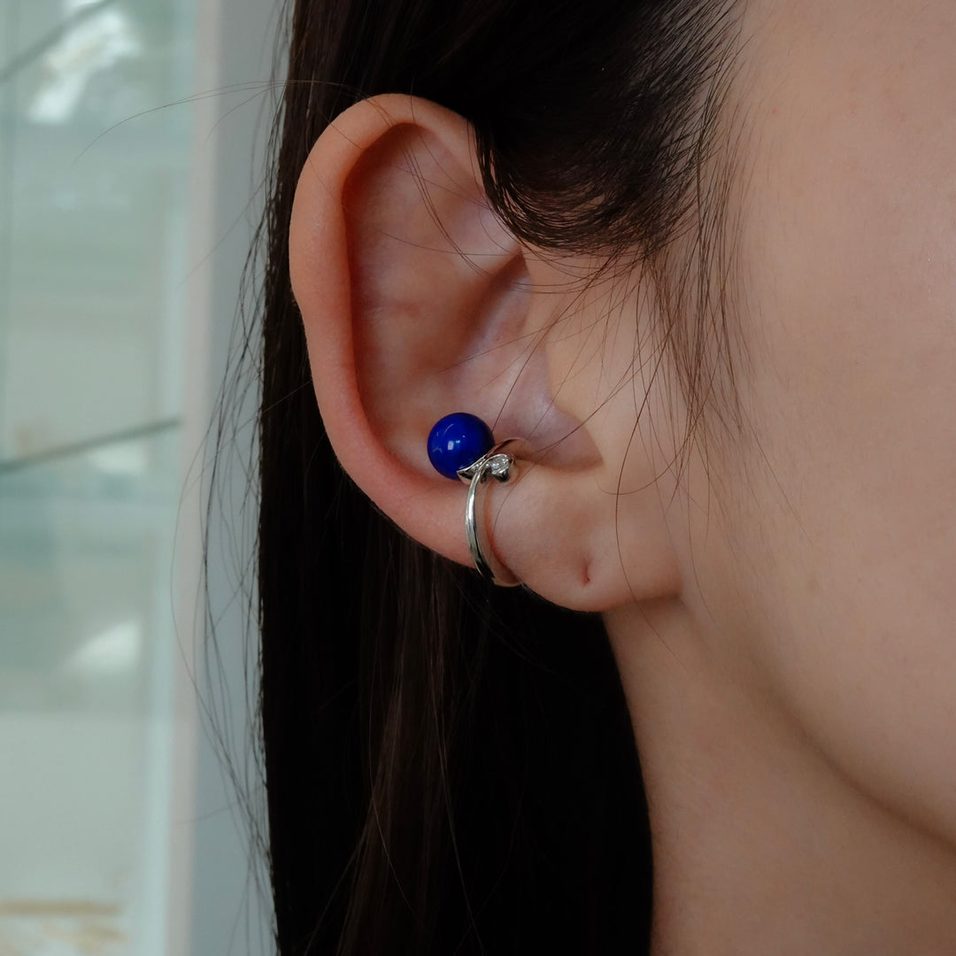 Silver Lapislazuli earcuff SMG3LDイヤーカフ.ラピスラズリ.ダイヤモンド