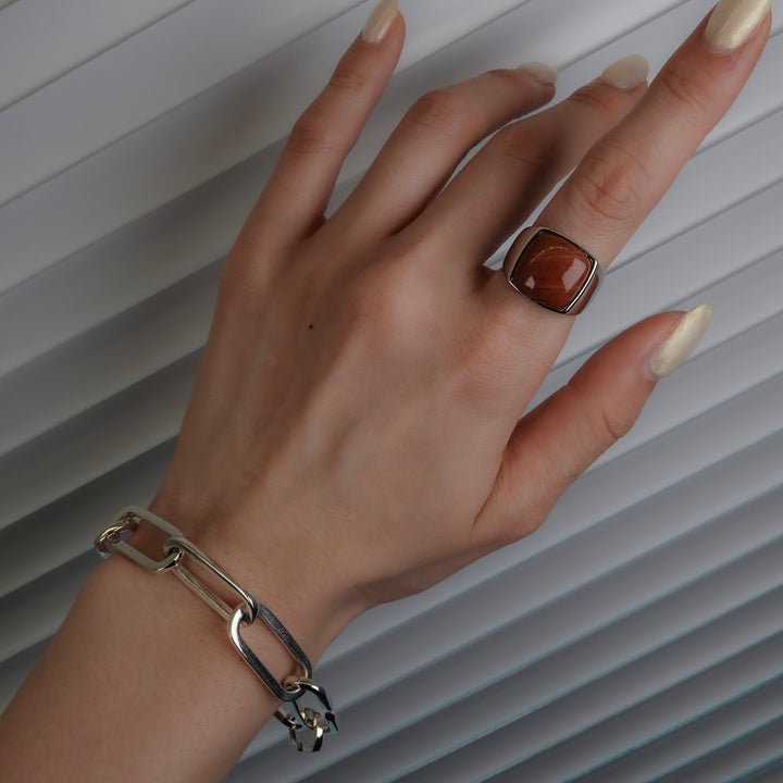 Red jasper Signet Ring