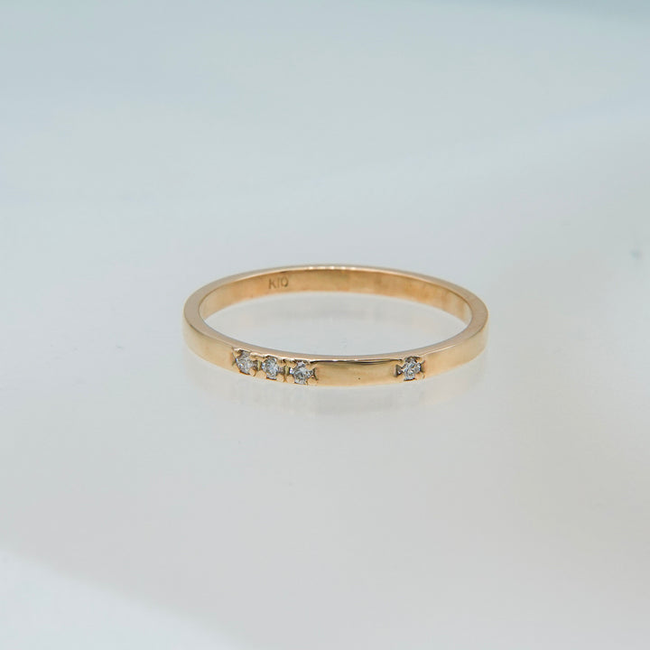 K10ダイヤ4石リング